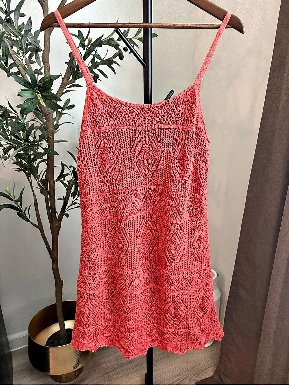 a.new.day Crochet Mini Dress in Red Size Medium Like New